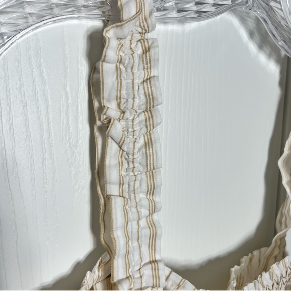 Banana Republic Striped Embroidered Tank Ruffle Straps Top Size L NWT - Picture 7 of 11